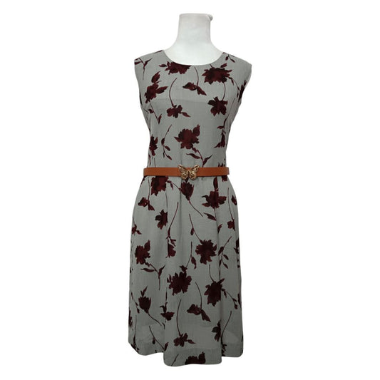 Gray Floral Sheath Dress
