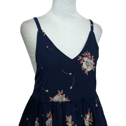 Navy Floral Midi Dress