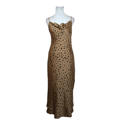 Brown Leopard Spaghetti Strap Dress
