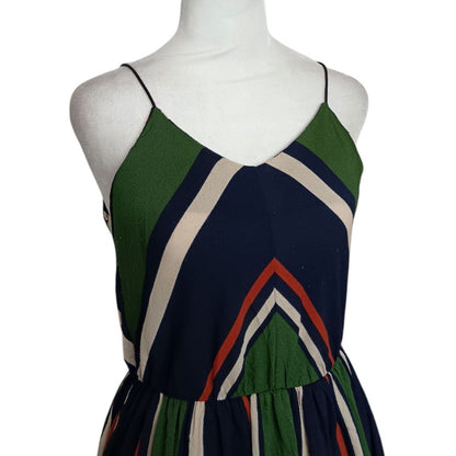 Striped V-Neck Midi Dress