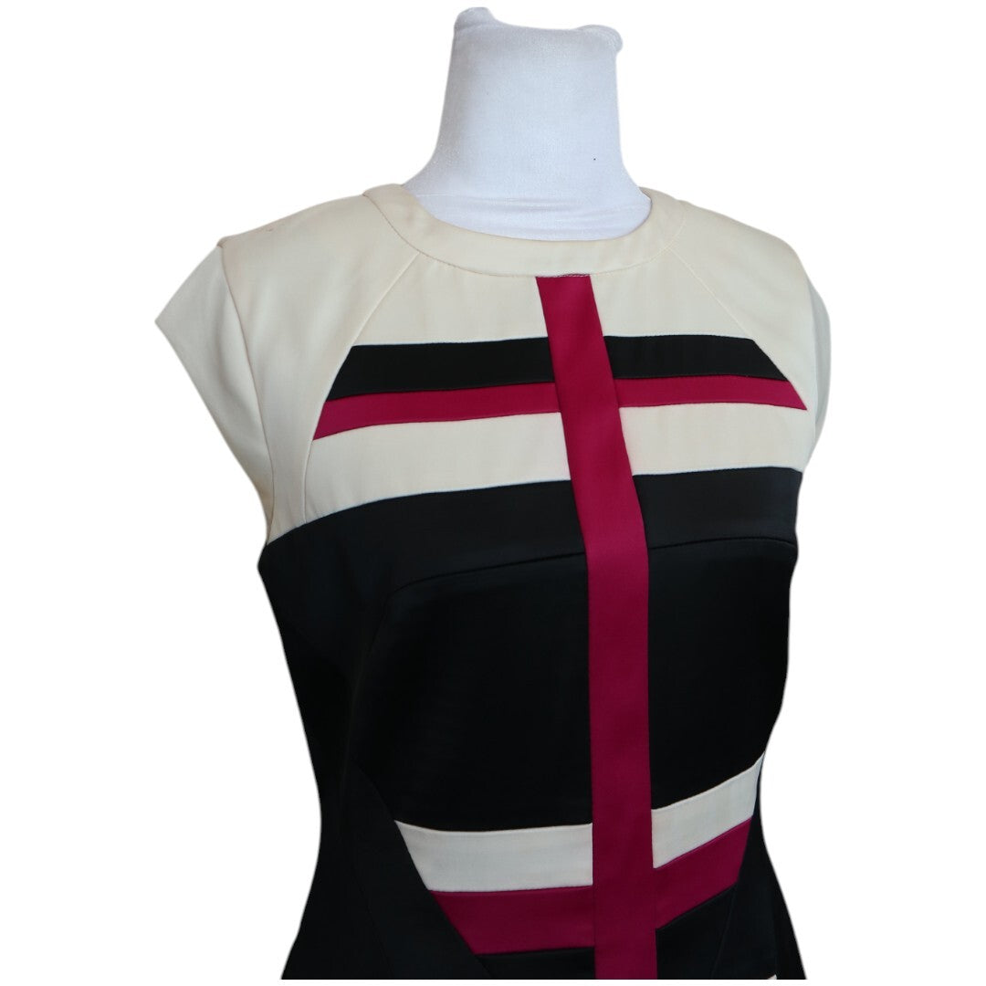Geometric Colorblock Sheath Dress
