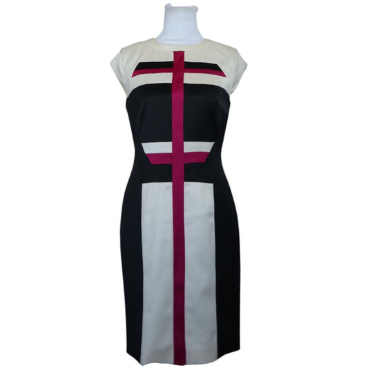 Geometric Colorblock Sheath Dress