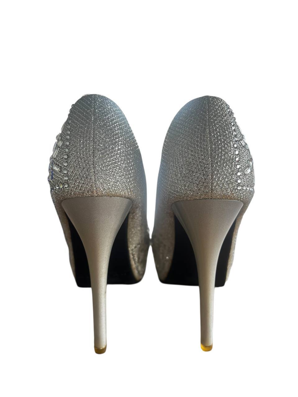 Sparkling Silver Peep-Toes