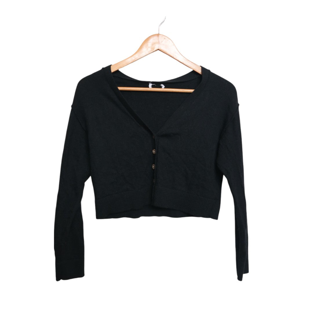 Black Ribbed Cardi