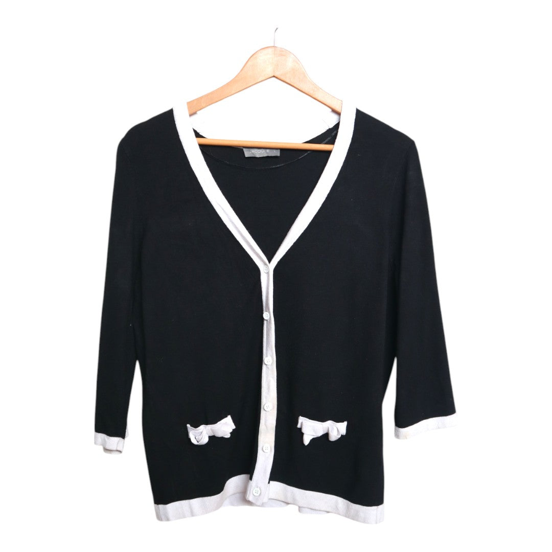 Black Trimmed Cardigan