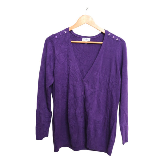 Purple V-Neck Cardigan