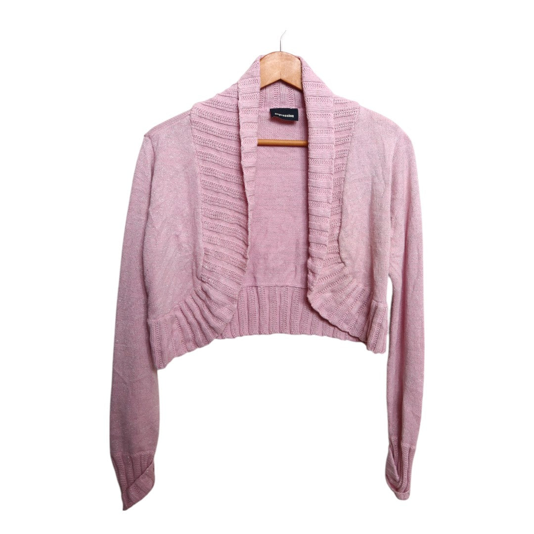 Pink Cropped Cardigan