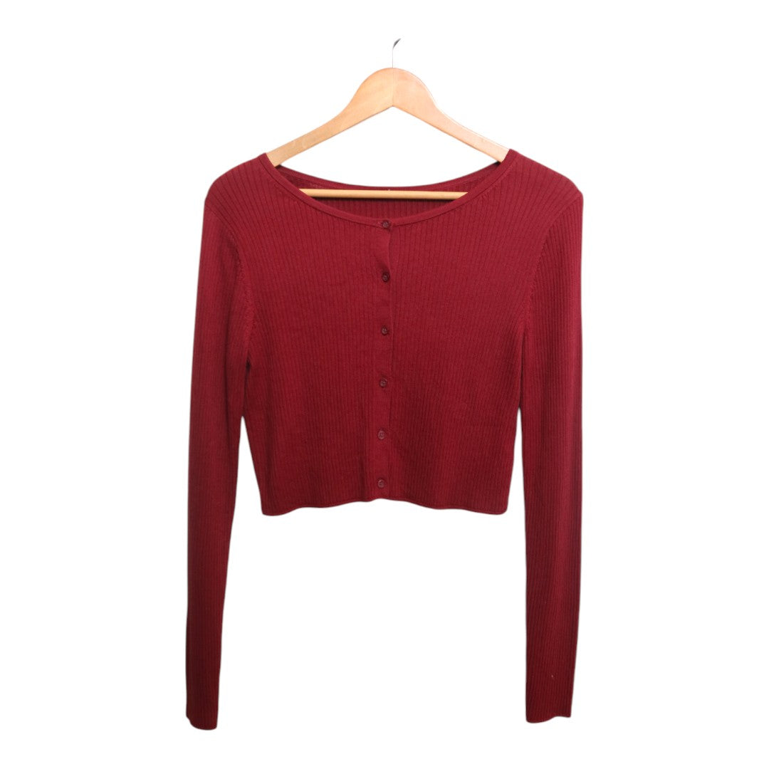 Preppy Red Cardigan