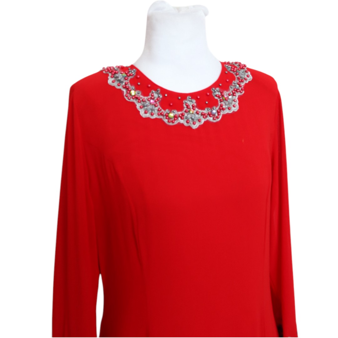 Modern Red Kurung